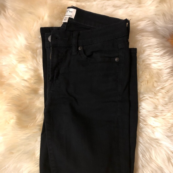 J. Crew Toothpick Black Denim Jeans